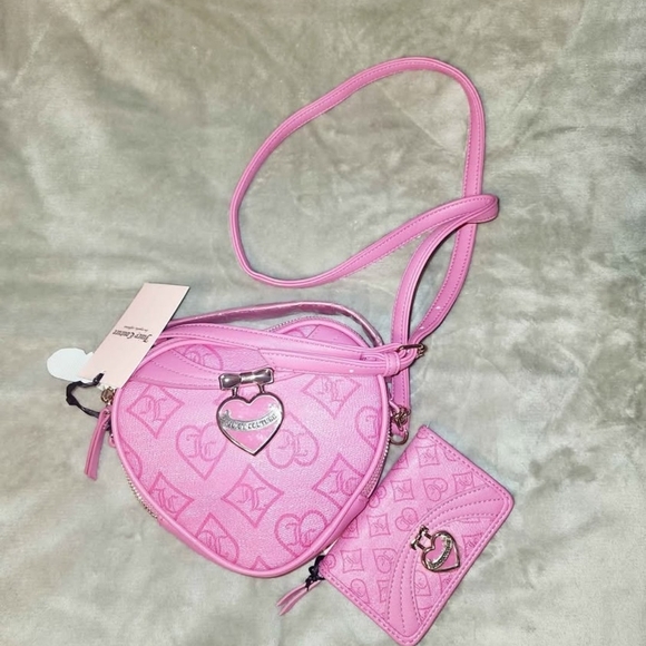 Juicy Couture Accessories - Pink Heart-Shaped Crossbody Bag with Coin Pouch